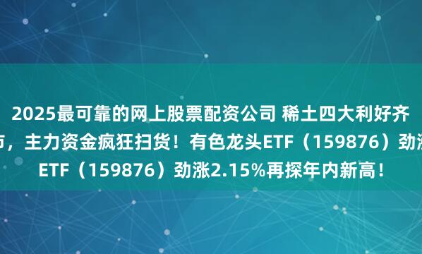 2025最可靠的网上股票配资公司 稀土四大利好齐袭！有色金属领涨两市，主力资金疯狂扫货！有色龙头ETF（159876）劲涨2.15%再探年内新高！