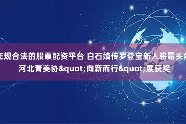 正规合法的股票配资平台 白石嫡传罗登宝新人崭露头角 河北青美协"向新而行"展获奖