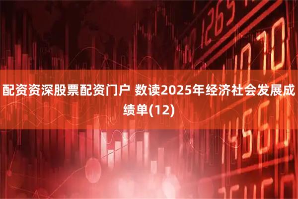 配资资深股票配资门户 数读2025年经济社会发展成绩单(12)